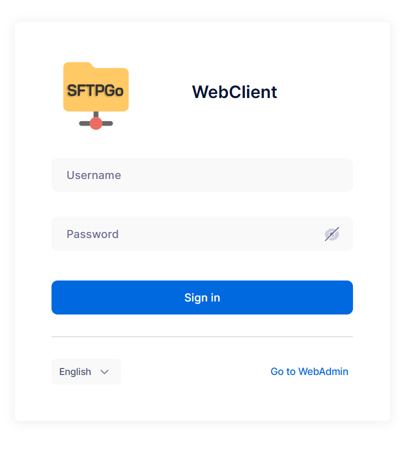 SFTPGo Client Login