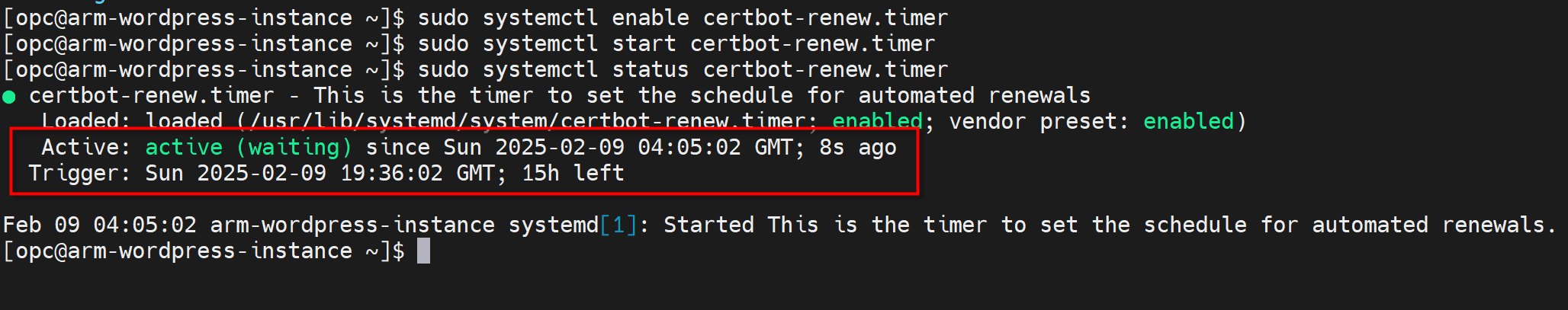 Activate Certbot Renew Timer