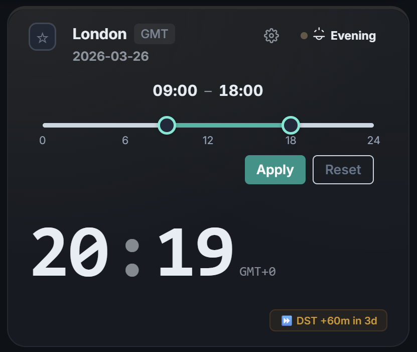 Work Hours Override Slider — Custom availability per client timezone