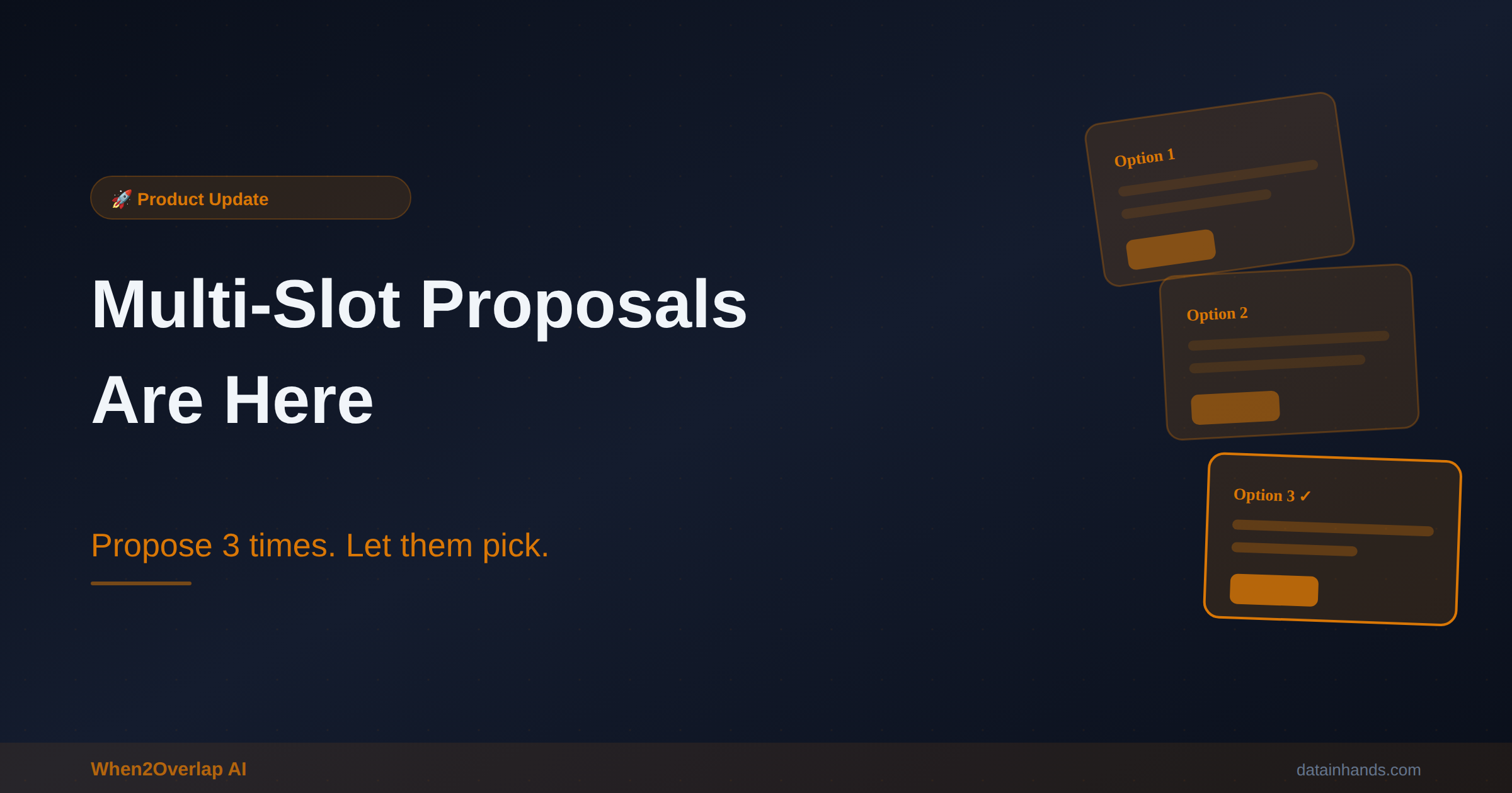 Stop Sending "Does Tuesday 2 PM Work?" — Multi-Slot Proposals Are Here 1 Stop Sending “Does Tuesday 2 PM Work?” — Multi-Slot Proposals Are Here