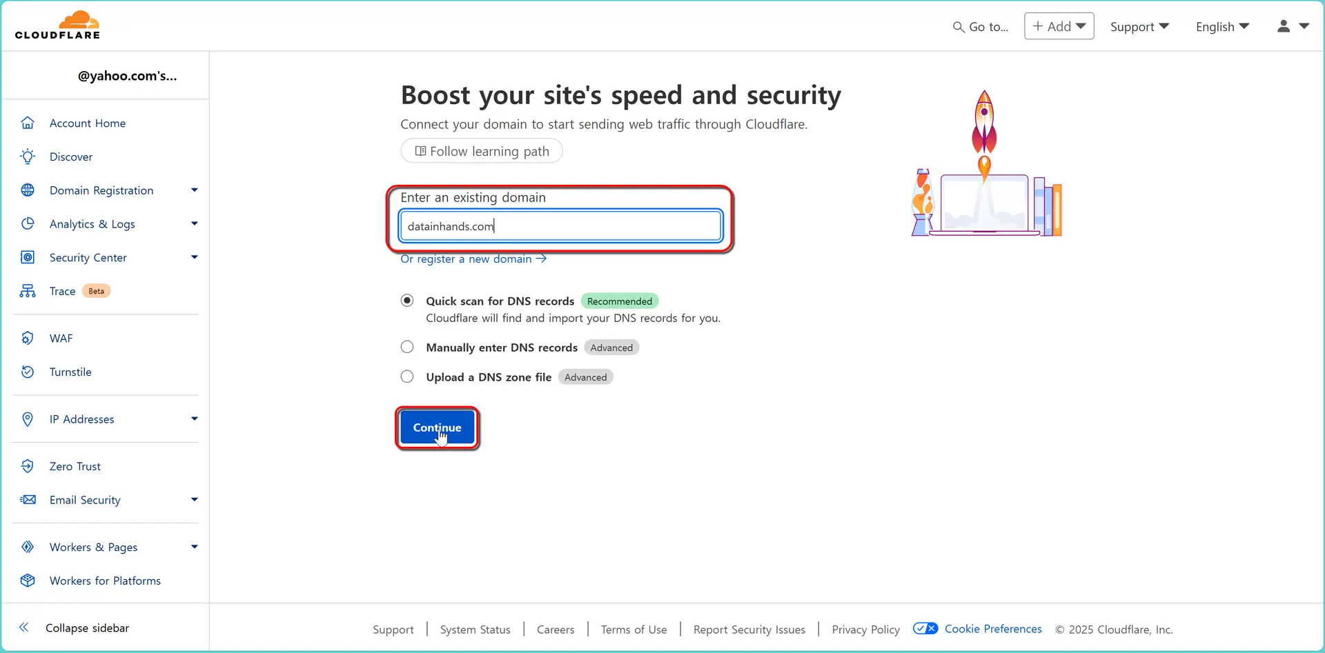 Cloudflare - scan DNS records
